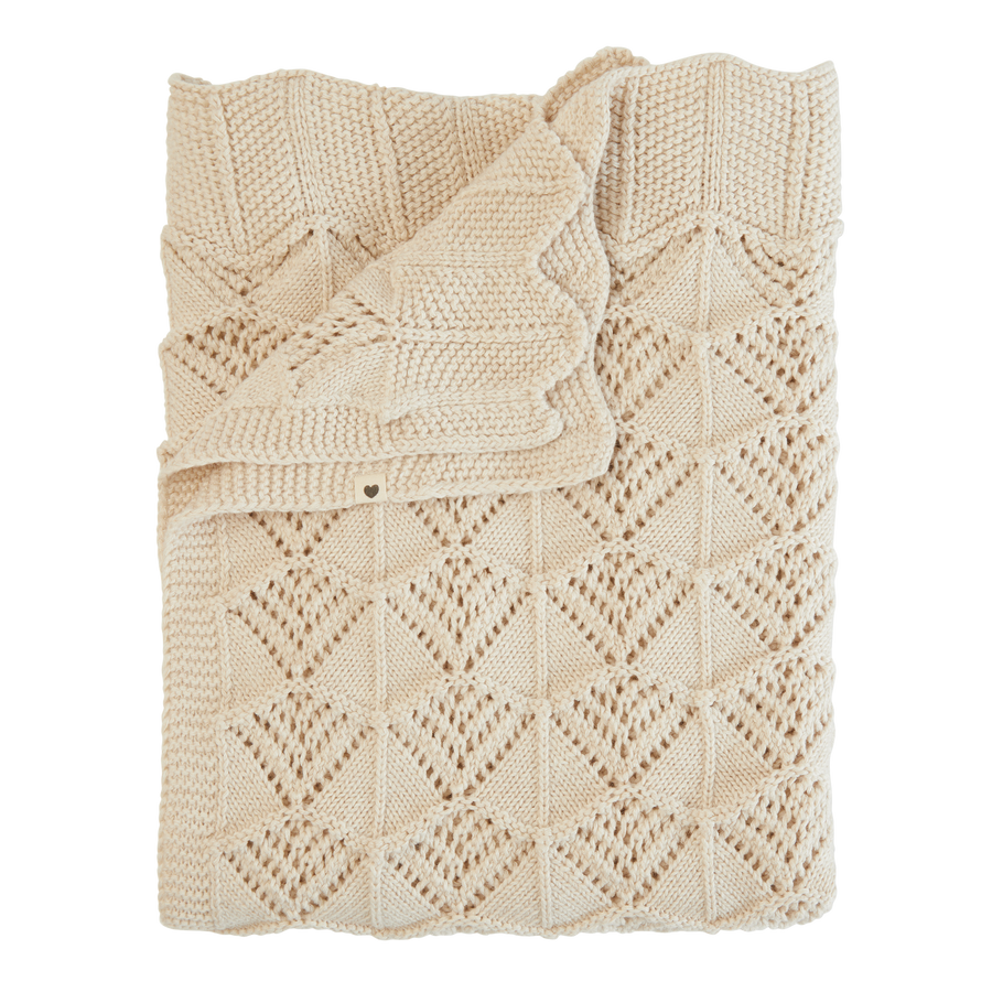 Bibs Κουβέρτα πλεκτή Wavy Ivory