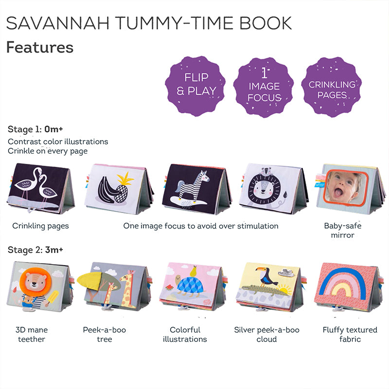 Taf toys Savannah Tummy-time book 0m+