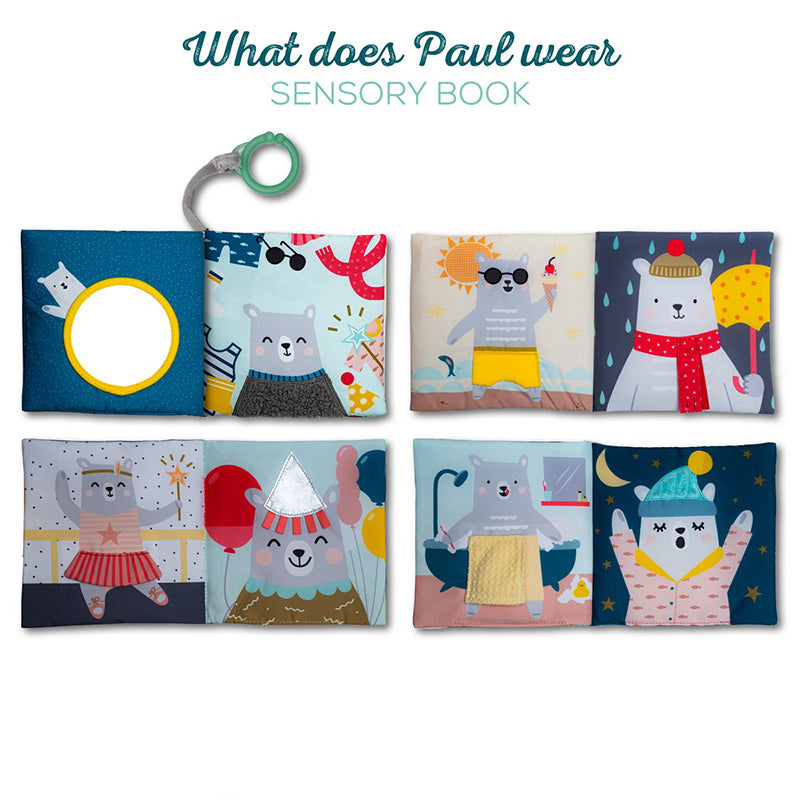 Taf toys Υφασμάτινο Βιβλίο Δραστηριοτήτων What does Paul wear book 6m+